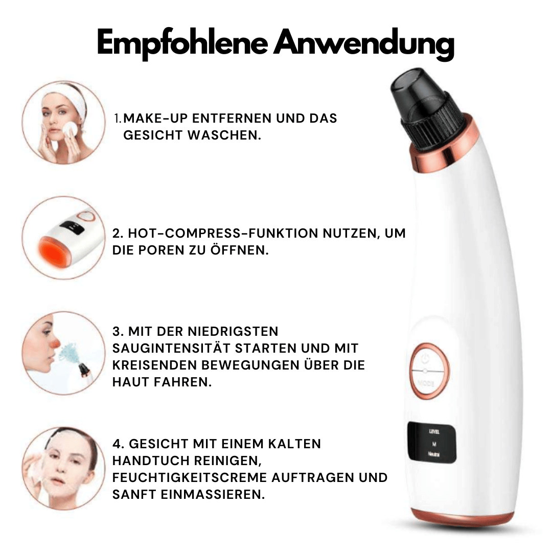 Pore cleaner with 5 attachments | Hot-Compress function and display