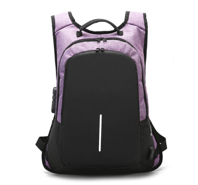 Anti-theft backpack with integrated combination lock