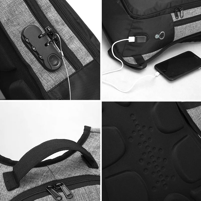 Anti-theft backpack with integrated combination lock